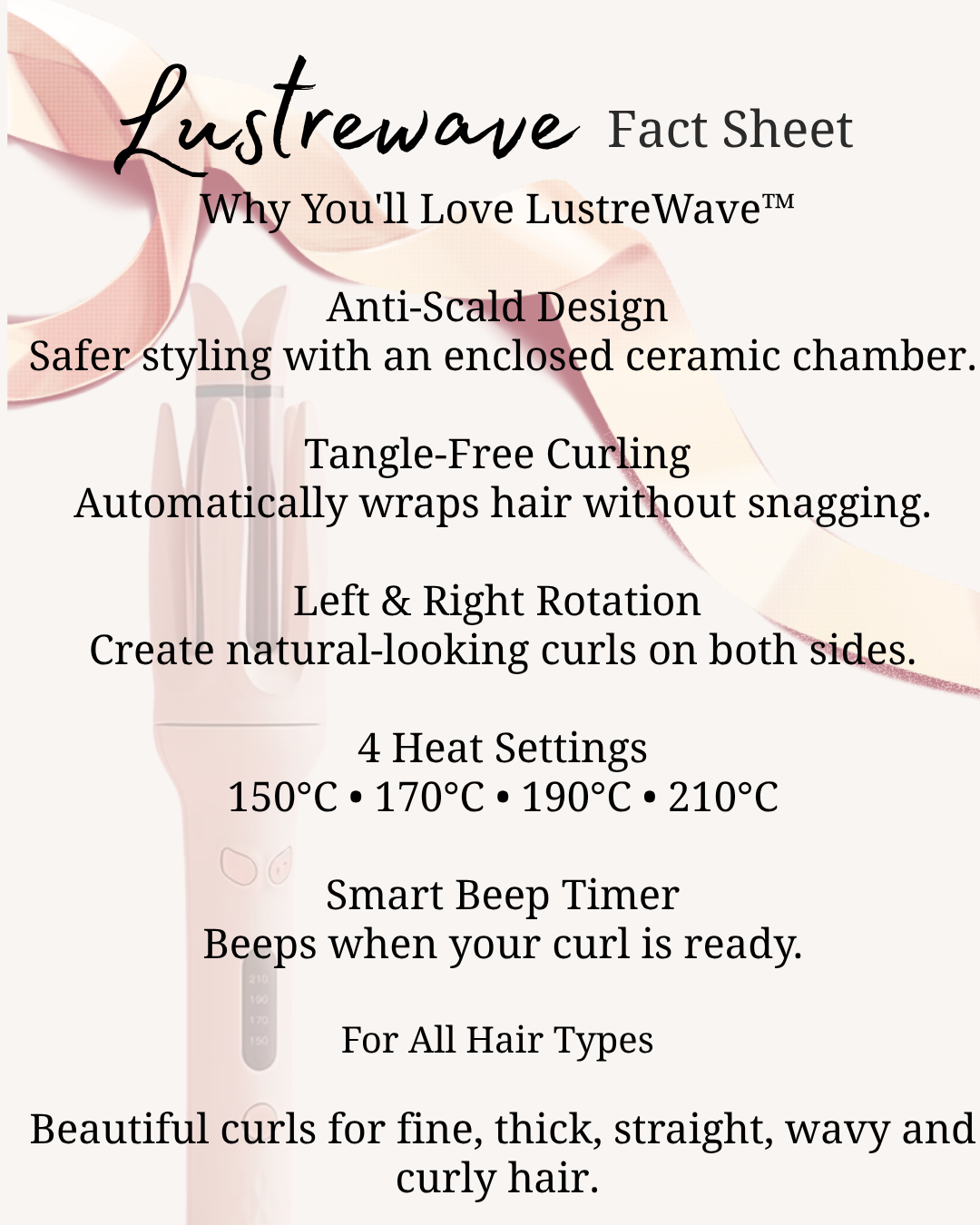 Lustrewave™ Automatic Hair Curler