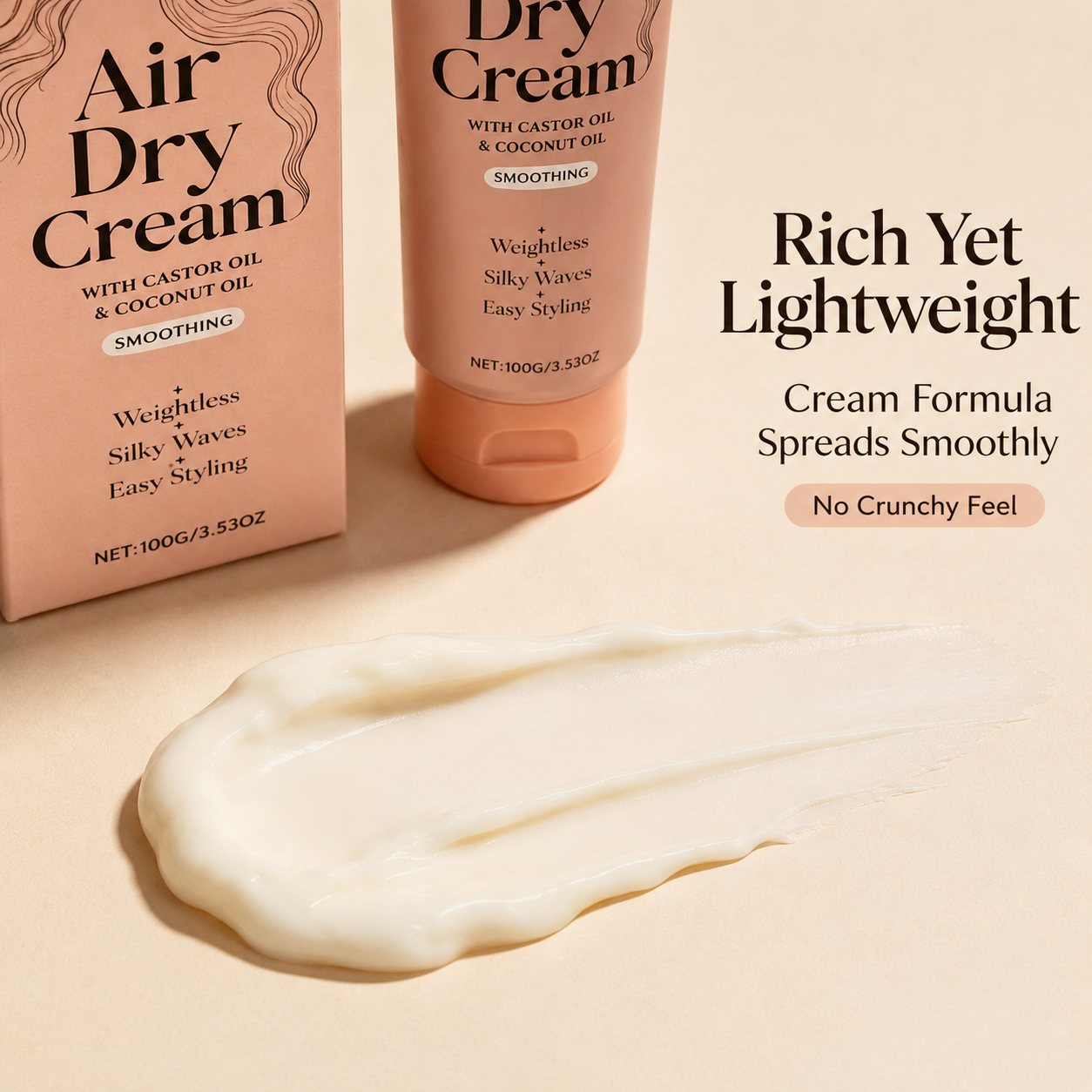 CurlCloud Defining Cream product with cream texture swatch